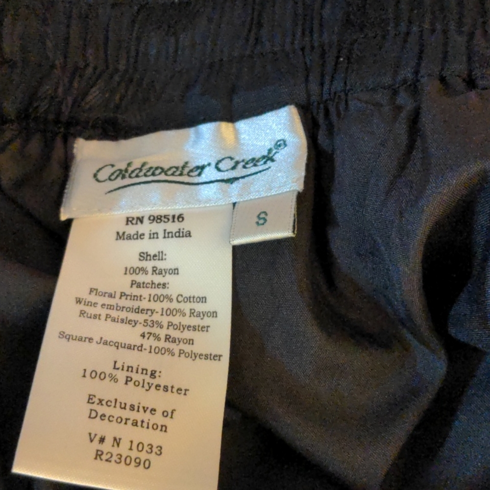 Coldwater Creek Velvet full length skirt